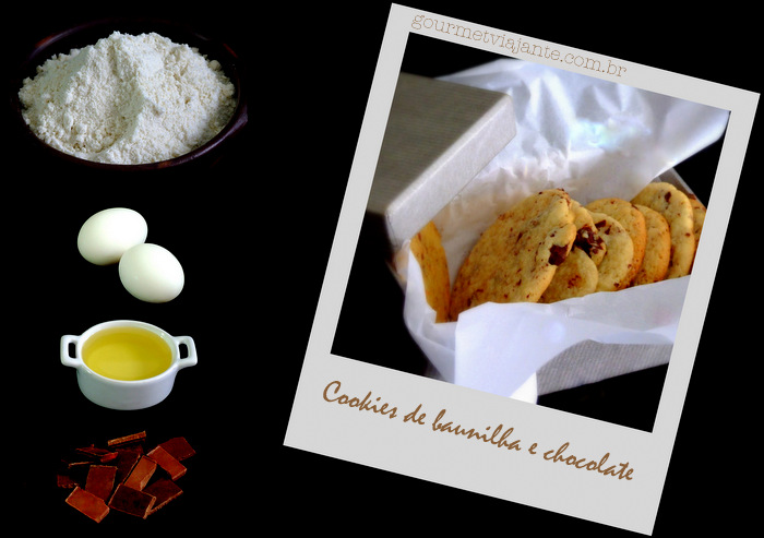 Cookies de baunilha com chocolate